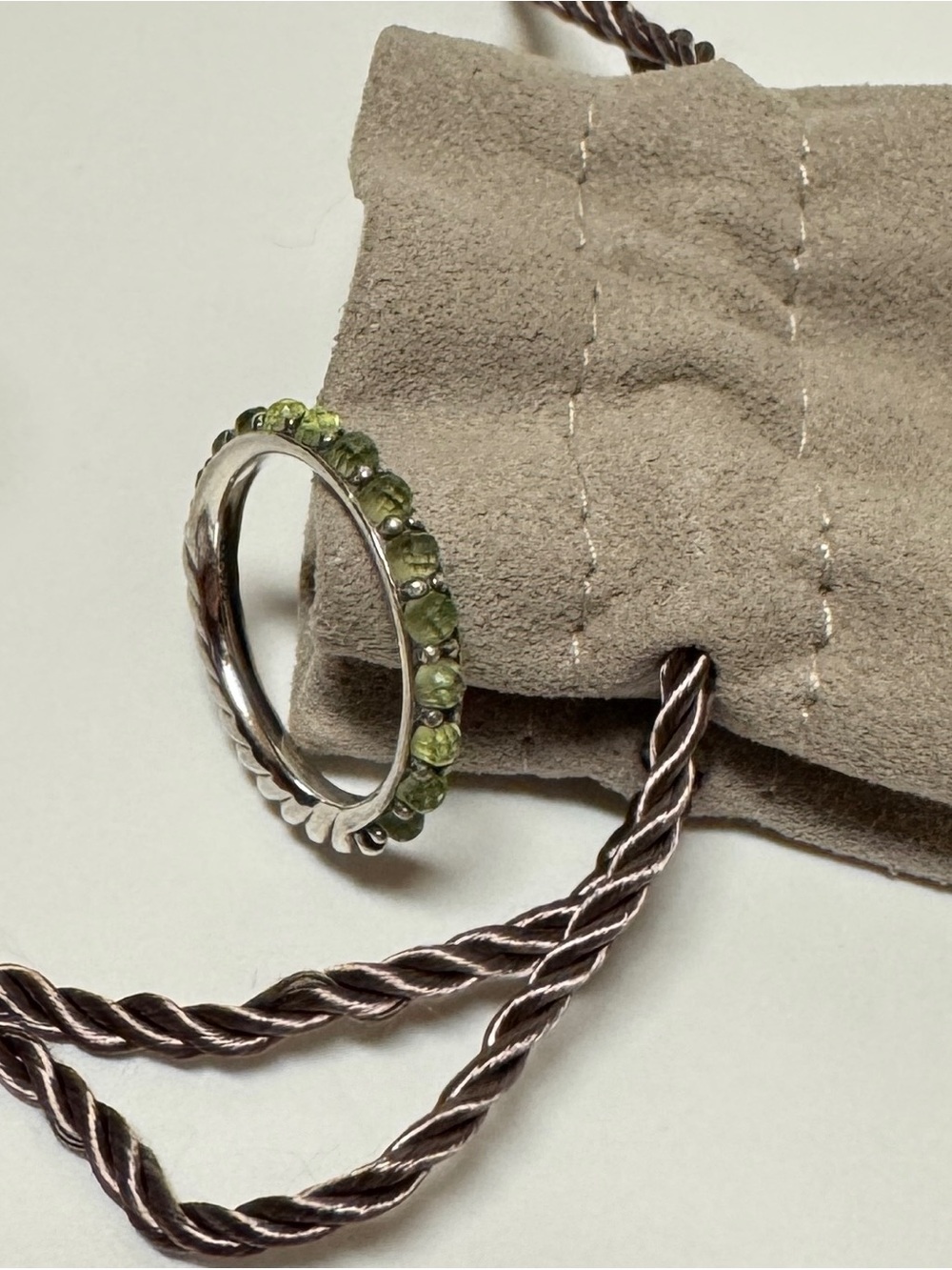 David Yurman Green Peridot Cable Ring